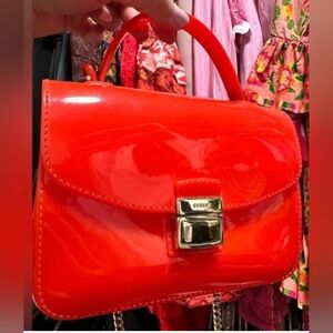 Furla Mini Candy Sugar Crossbody Bag In Glossy Red Coral